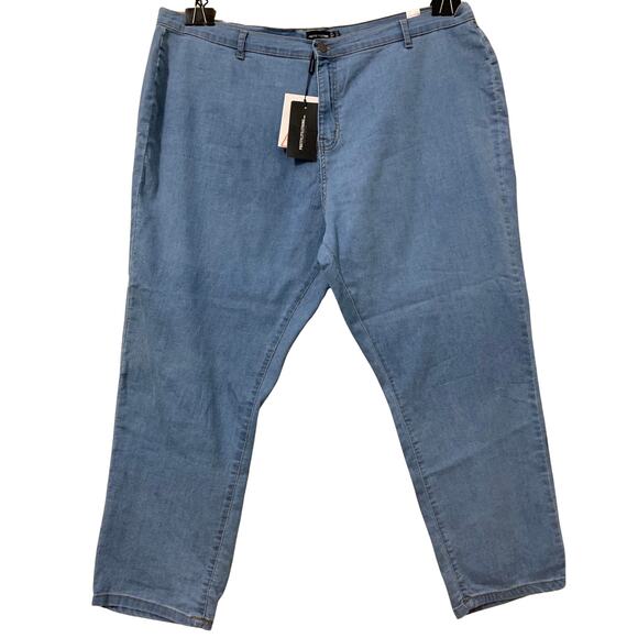 PRETTYLITTLETHING PLUS Light Wash Hi Waist Skinny Jeans Sz 20 - Picture 4 of 15